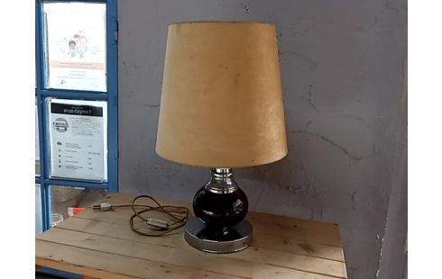 LAMPE PIED chrome brun