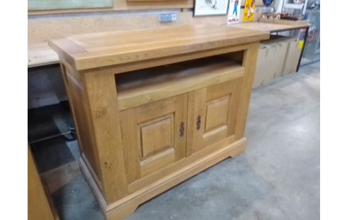 MEUBLE TV CHENE MASSIF 2 PORTES