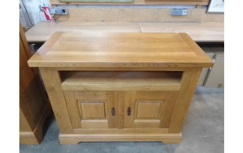 MEUBLE TV CHENE MASSIF 2 PORTES