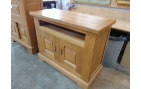 MEUBLE TV CHENE MASSIF 2 PORTES