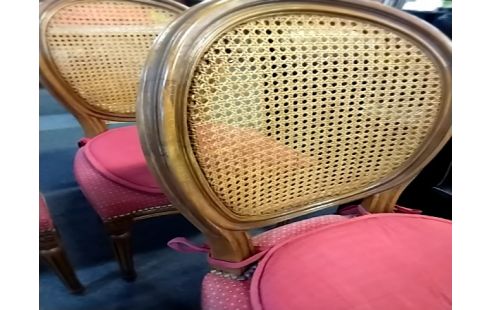 CHAISE Style l Philippe assise tissus dos cannage