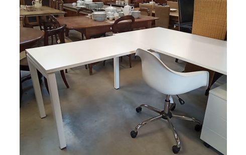 BUREAU 'ANGLE BLANC+CAISSON MODULABLE