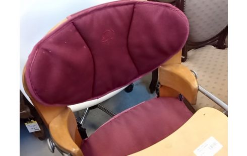 CHAISE BEBE BOIS COUSSIN BORDEAU