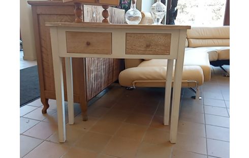 CONSOLE PATINEE BEIGE 2 TIROIRS