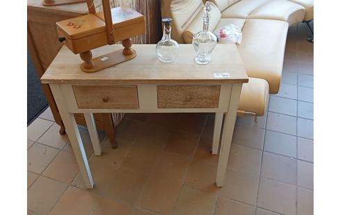 CONSOLE PATINEE BEIGE 2 TIROIRS