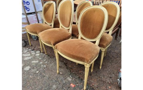 CHAISE MEDAILLON STYLE LOUIS XVI LE LOT DE 6