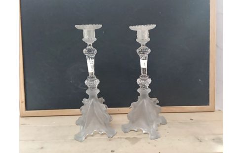 BOUGEOIR VERRE LA PAIRE DANS L'ÉTAT