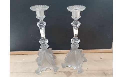 BOUGEOIR VERRE LA PAIRE DANS L'ÉTAT