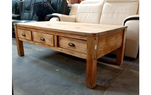 TABLE BASSE pin 3 tiroirs