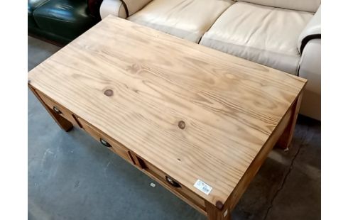 TABLE BASSE pin 3 tiroirs