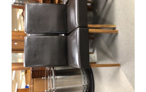 CHAISE LOOK BRUN LOT DE 4