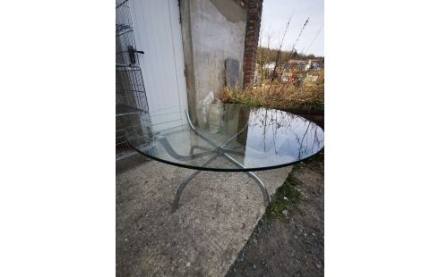 TABLE BASSE design verre et chrome
