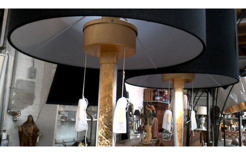 LAMP STAAND NANDOR GETORST GOUD WIT KAP