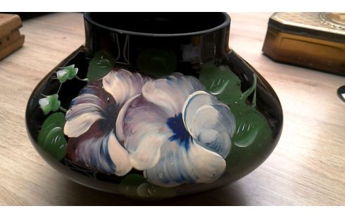 VASE NOIR GLACE FLEUR