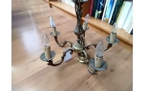 LUSTRE 5 BRANCHES Bronze