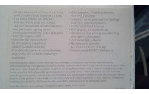 APPLE MAC BOOK PRO 500GIGA 4GIG RAM I5