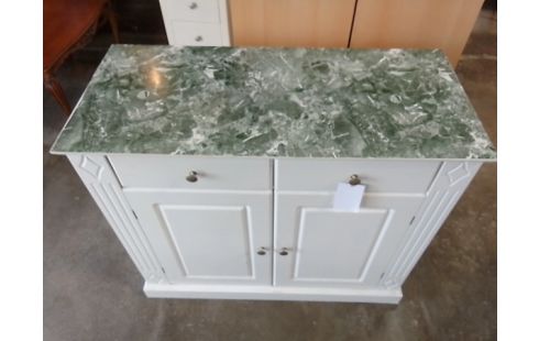 MEUBLE 2 PORTES / 2 TIROIRS IMITATION MARBRE