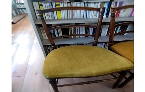 CHAISE VELOURS OCRE