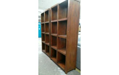 ETAGERE BIBLIOTHEQUE BOIS  EXOTIQUE