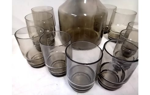 SERVICE CARAFE VERRES FUMÉS