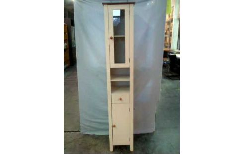 BADEZIMMERSCHRANK HOLZ HELL/WEIß SCHMAL 2-TÜ