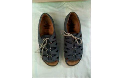 SCHUHE LEDEROPTIK KORK-FUßBETT <GANTER> BLAU