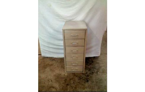 BÜROCONTAINER METALL GRAU 6 SCHUBLADEN