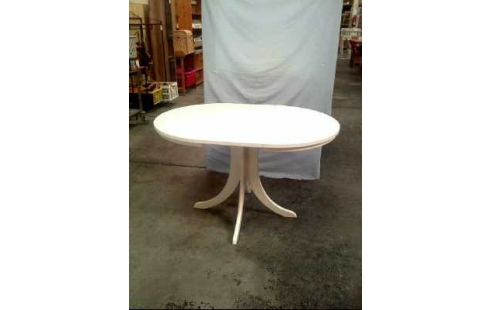 TISCH OVAL /RUND HOLZ WEISS AUSZIEHBAR