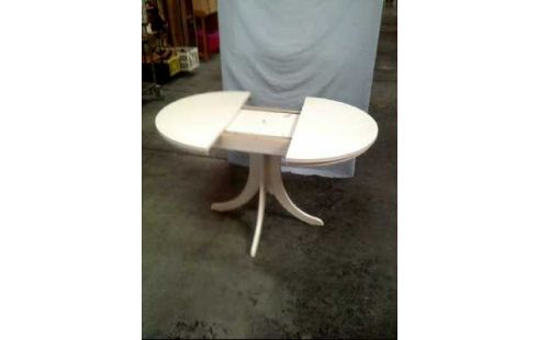 TISCH OVAL /RUND HOLZ WEISS AUSZIEHBAR