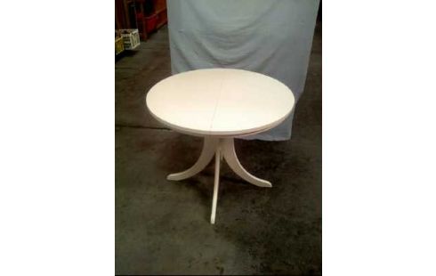 TISCH OVAL /RUND HOLZ WEISS AUSZIEHBAR