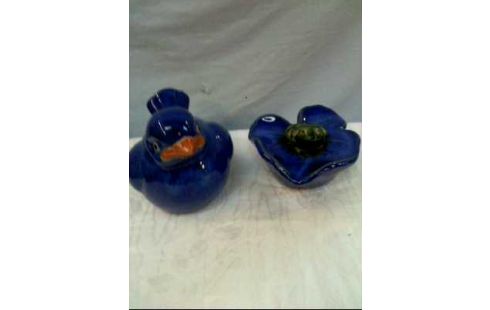 GARTENDEKO 4-TLG TIERE KERAMIK BLAU