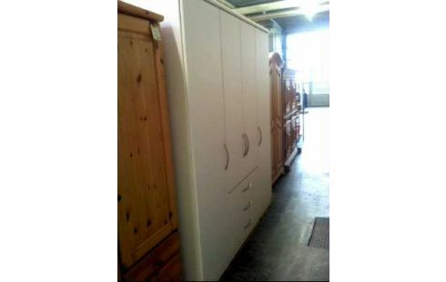 SCHRANK HOLZ WEIß 4-TÜREN 3-SCHUBLADEN