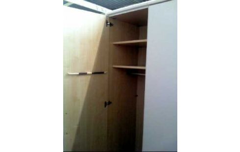 SCHRANK HOLZ WEIß 4-TÜREN 3-SCHUBLADEN