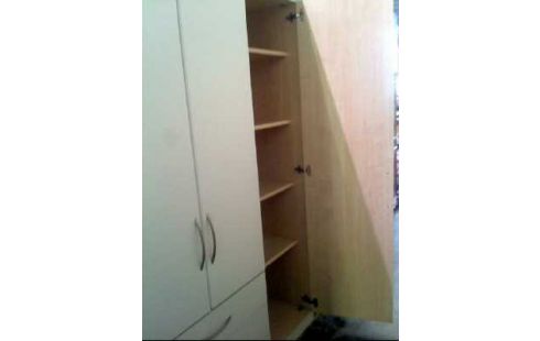 SCHRANK HOLZ WEIß 4-TÜREN 3-SCHUBLADEN