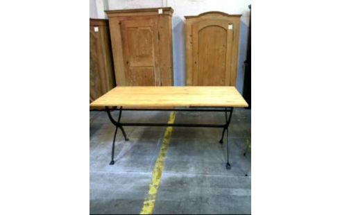 TISCH HOLZ METALLFÜßE X-FORM SCHWARZ