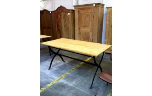 TISCH HOLZ METALLFÜßE X-FORM SCHWARZ