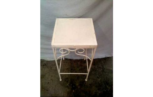 BLUMENTISCH METALL WEIß QUADRATISCH