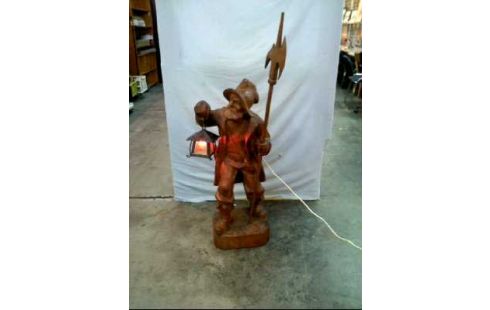 SKULPTUR NACHTWÄCHTER HOLZ GESCHNITZT 1-LEU