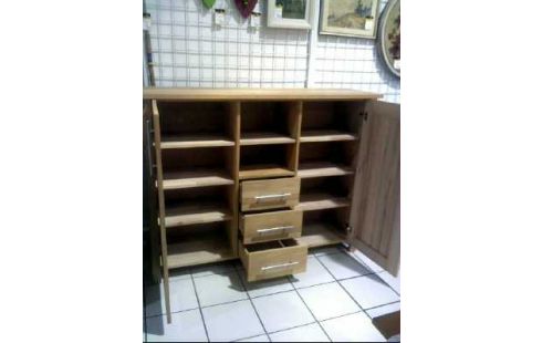 SIDEBOARD HOLZ BUCHE 2-TÜREN 2-EBENEN 3-SCHUBL.