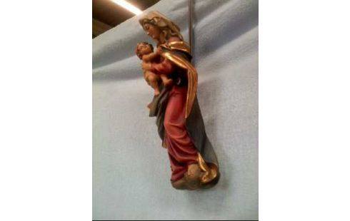 FIGUR <JANON> MADONNA HOLZ GESCHNITZT BEMALT