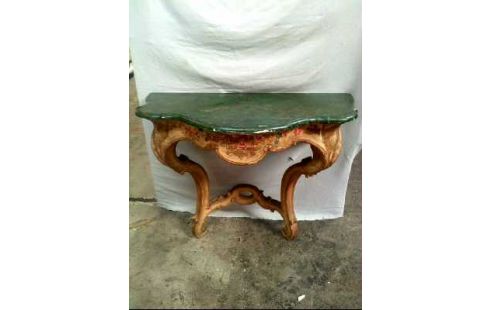 KONSOLENTISCH HOLZ BEMALT GRÜN VINTAGE