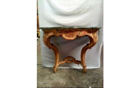 KONSOLENTISCH HOLZ BEMALT GRÜN VINTAGE