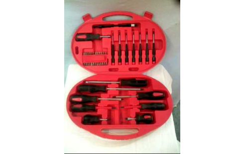 SCHRAUBENZIEHER-SET IM KOFFER ROT 42-TLG