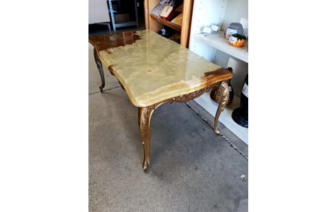 TABLE BASSE MARBRE LAITON
