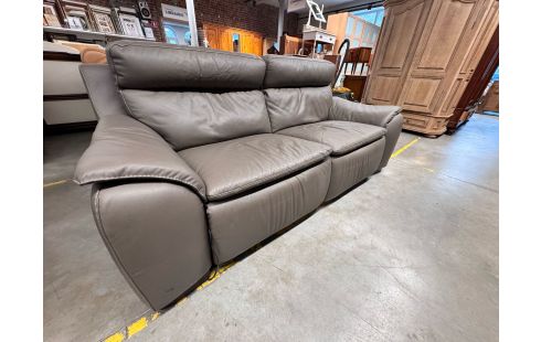 CANAPE KALIA CUIR TAUPE 2 PLACES FONCTION ÉLECTRIQUE