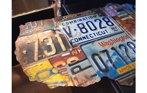 DECORATION METAL PLAQUE USA