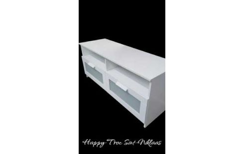 MEUBLE TELE BLANCHE IKEA 2 TIROIRS