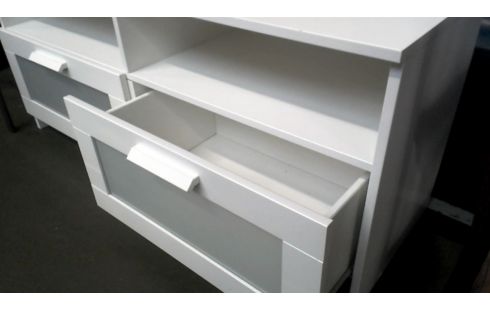 MEUBLE TELE BLANCHE IKEA 2 TIROIRS