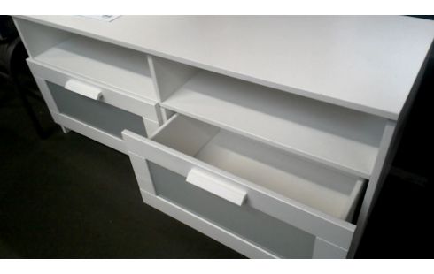 MEUBLE TELE BLANCHE IKEA 2 TIROIRS