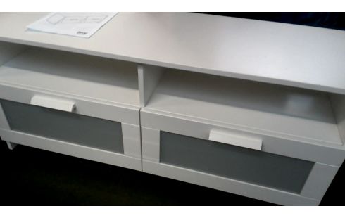 MEUBLE TELE BLANCHE IKEA 2 TIROIRS